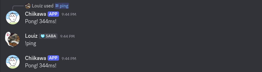 Ping command example